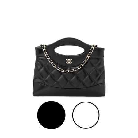 شنطة شانيل Chanel Small Coco Handle Caviar Leather Bag- Black with Lizard Handle