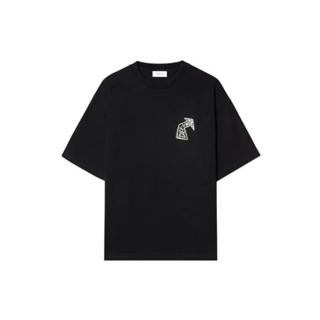 تيشيرت اوف وايت اسود بشعار عاكس