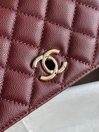 شنطة شانيل Chanel Small Coco Handle Caviar Leather Bag- Black with Lizard Handle