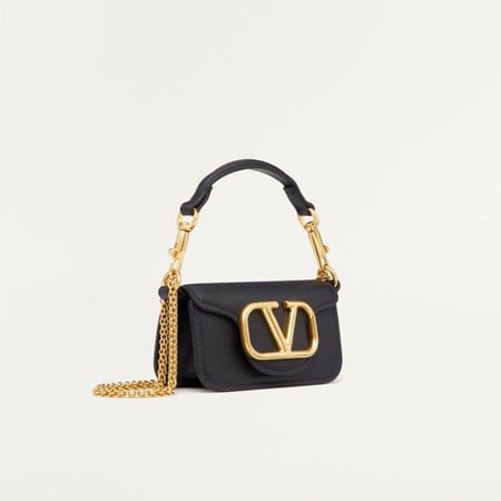 شنطة فالنتينو VALENTINO GARAVANI LOCÒ MICRO BAG IN CALFSKIN LEATHER WITH CHAIN