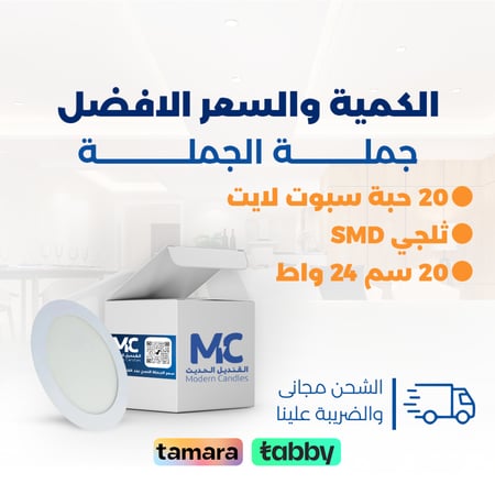 كرتون 20 حبة سبوت لايت دفن 20 سم ثلجي SMD