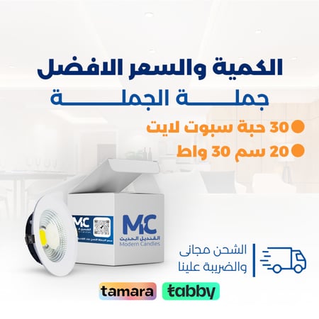 كرتون 30 حبة سبوت لايت دفن 20  سم  30 واط
