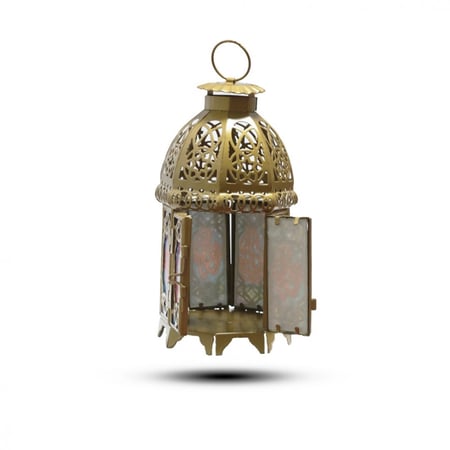 فانوس رمضان معدني 11 * 11 * 21 سم 8039