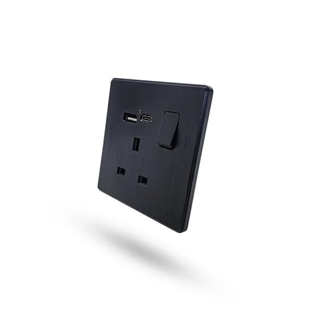 فيش ثلاثي مع مدخل usb ومدخل type c