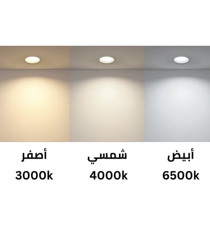كرتون 50 حبة سبوت لايت مضاد توهج 7 سم  فريم مدور اسود اسود+ العدسة + الهولدر