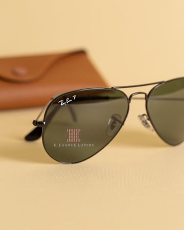 نظارة شمسية للجنسين ماركة ريبان - Ray-Ban RB3025 Aviator Black Polarized