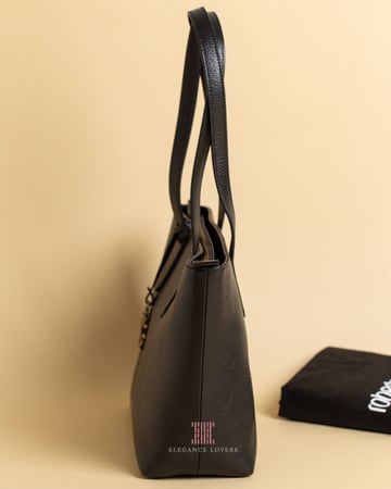 شنطة كتف مع سحاب علوي ماركة روبرتو كافالي - Black Tote Bag