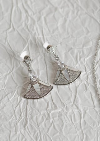 طقم سلسال + حلق بولغاري ديزاين ماركة Elegance Lovers