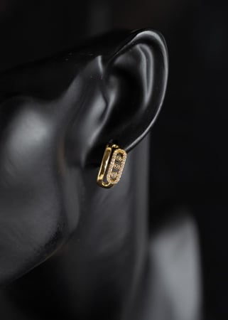 حلق مسيكا ديزاين مطلي ذهب ماركة Elegance Lovers