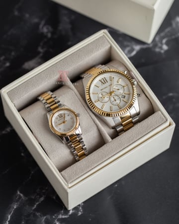 طقم ساعات نسائي + رجالي ماركة مايكل كورس MK4952SET