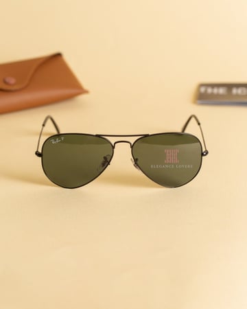 نظارة شمسية للجنسين ماركة ريبان - Ray-Ban RB3025 Aviator Black Polarized