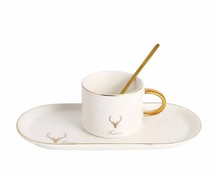 Deer Breakfast Set White