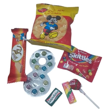 علبة كرتونية توزيعات أطفال معبأه حلويات