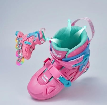Breathable inner liner for pink inline skates airflow ventilation