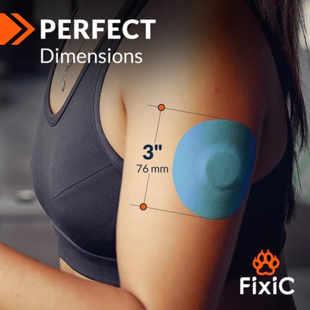Fixic لاصق لون ازرق دائري الشكل بدون صمغ في المنتصف