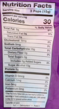 مصاصات خالية من السكر نكهة العنب