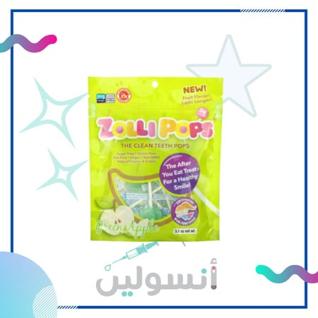 مصاصات خالية من السكر نكهة التفاح الاخضر