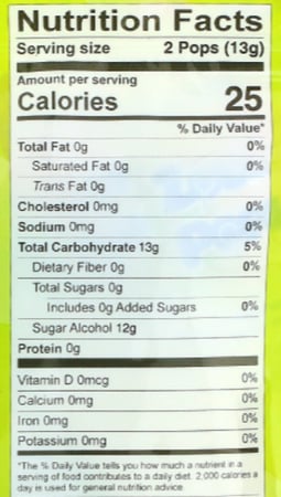 مصاصات خالية من السكر نكهة التفاح الاخضر