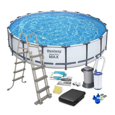 مسبح  اعمدة دائرى  549X122 سم ابيض