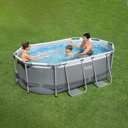 مسبح  اعمدة بيضوي  305 * 200 سم رمادي