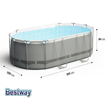 مسبح  اعمدة بيضوي  305 * 200 سم رمادي