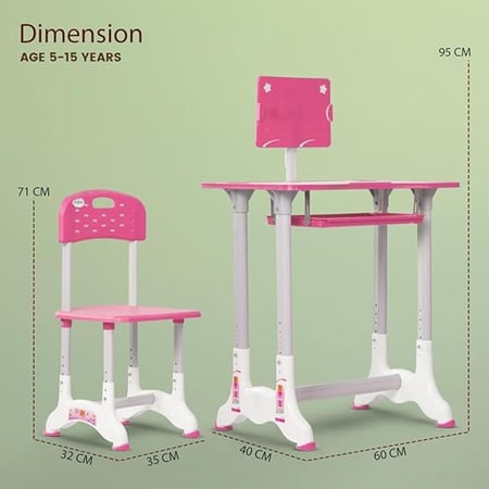 طاولة وكرسي الدراسة زهري