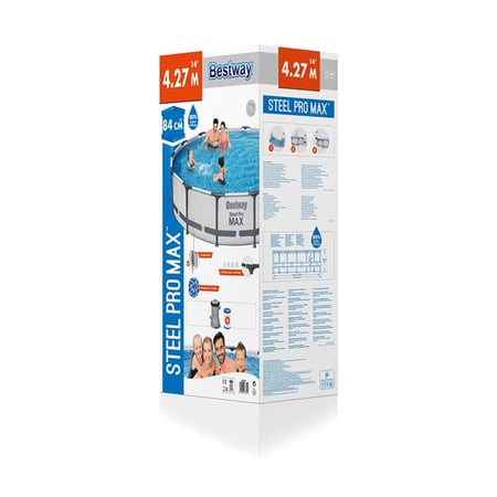 مسبح اعمدة دائري 427CM x 84CM رصاصي