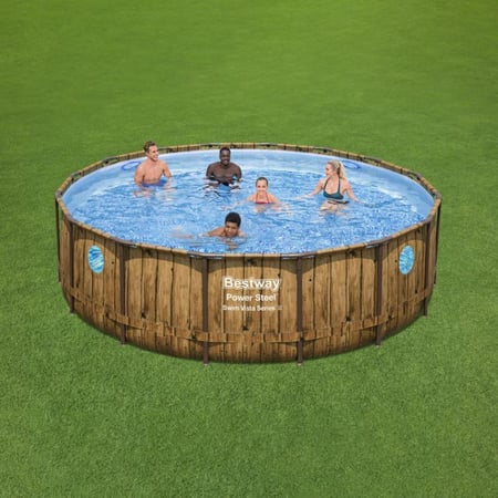 مسبح دائرى بني فتحات شفافة 4.88m x 1.22m