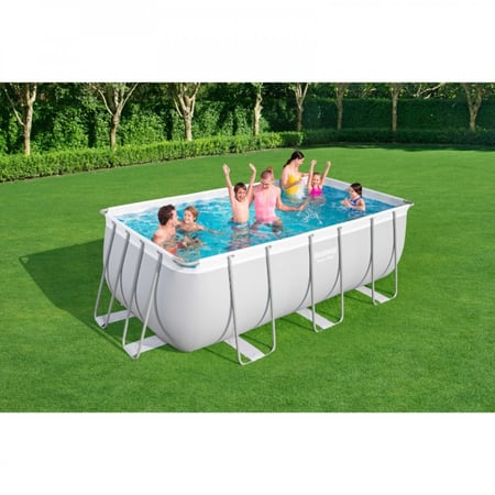 بست واي® مسبح أعمدة مستطيل رصاصي مع فلتر وسلم 412X201X122CM 26-56457