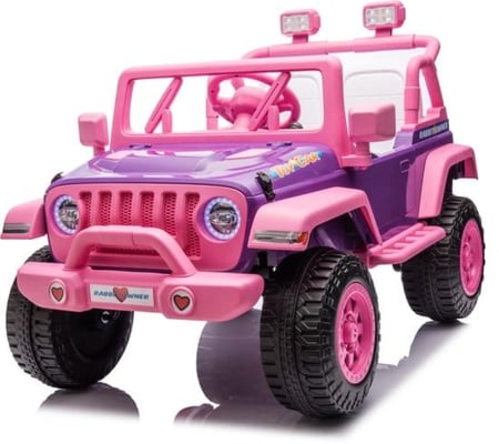 سيارة كهربائية للأطفال باللون الوردي – هدية مثالية وممتعة للبنات