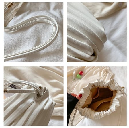 حقيبة جلد بزم ( أبيض )