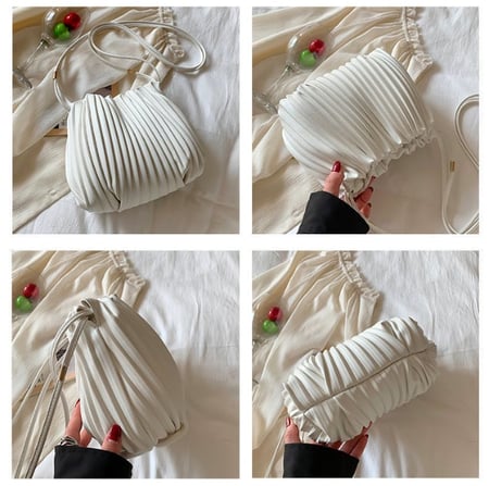 حقيبة جلد بزم ( أبيض )