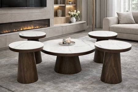 طقم طاولات مجلس سطح سرميك