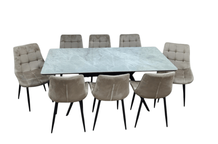 طاولة طعام سرميك 8 كراسي