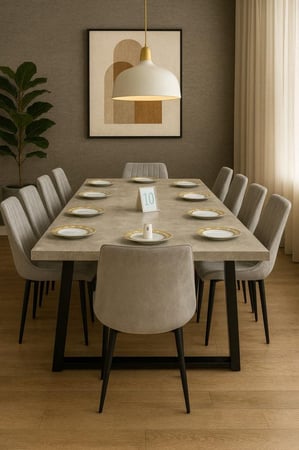 طاولة طعام 10 كراسي رصاصي 120*240
