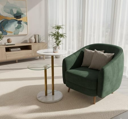 طاولة خدمة رفين زجاج مع رخام