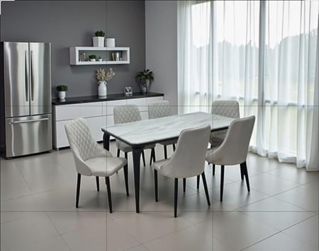 طاولة طعام رخام 6 كراسي