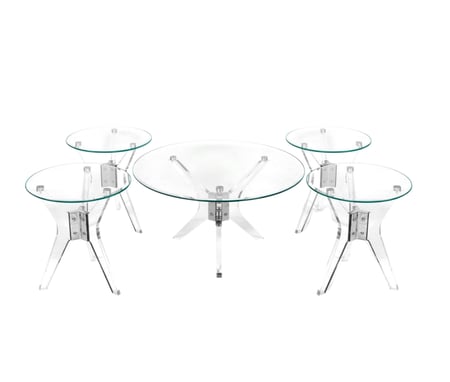 طقم طاولات استيل اكرلك 5 قطع