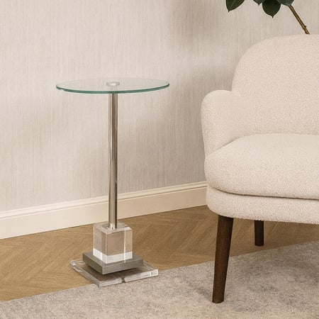 طاولة خدمة مفرد فضي مربع