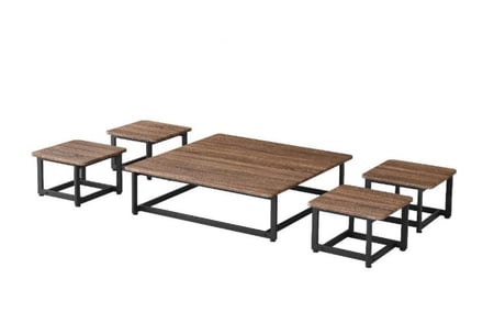 طقم شاي خشب أرضية 4+1 مقاس 90*90*25