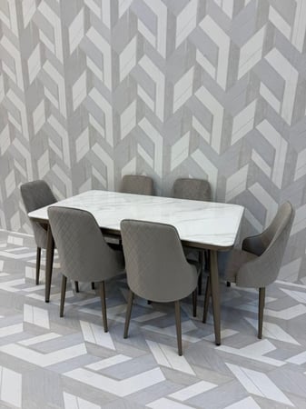 طاولة طعام رخام 6 كراسي