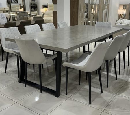 طاولة طعام 10 كراسي رصاصي 120*240