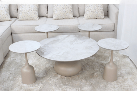 طقم طاولات سرميك 5 قطع