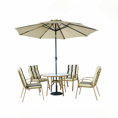 جلسة خارجية مع مظلة 4 كراسي مقاس 100