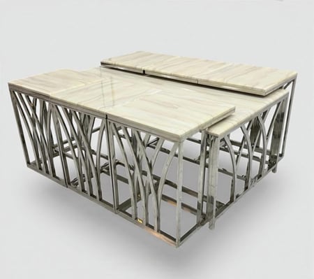 طقم طاولات مجلس رخام 7 قطع