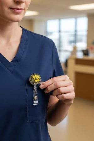 حامل بطاقة مع شعار مجسم ميدك