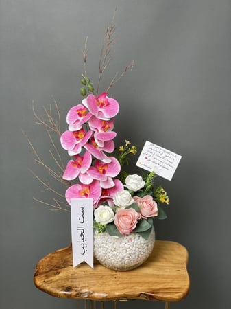 فازة ورد صناعي شريطة حسب الطلب