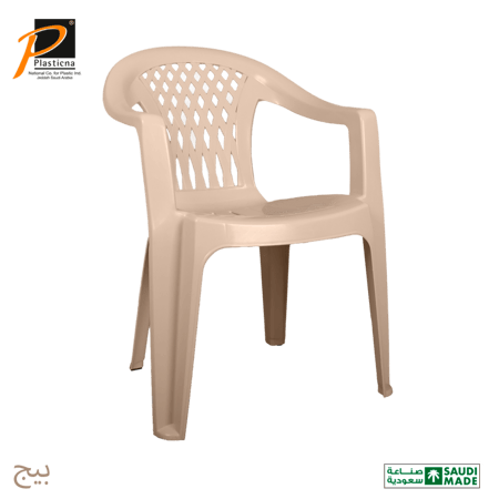 كراسي بلاستيك بخامة متينة وظهر ألماسي بيج
