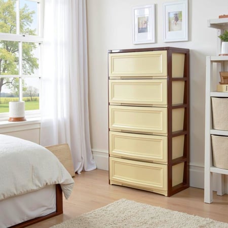 درج تخزين بتصميم خشبي ( 5 دور ) كبير- رقم الموديل(855)