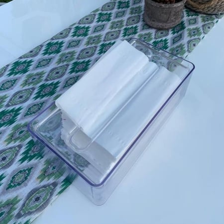 علبة مناديل كريستال شفافة بجودة عالية